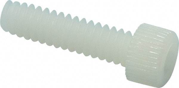 Made in USA - #10-24 UNC Hex Socket Drive, Socket Cap Screw - Grade 6/6 Nylon, Uncoated, Fully Threaded, 3/4" Length Under Head - Americas Industrial Supply