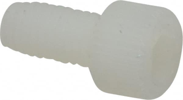 Made in USA - #10-32 UNF Hex Socket Drive, Socket Cap Screw - Grade 6/6 Nylon, Uncoated, Fully Threaded, 3/8" Length Under Head - Americas Industrial Supply