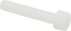 Made in USA - #10-32 UNF Hex Socket Drive, Socket Cap Screw - Grade 6/6 Nylon, Uncoated, Fully Threaded, 1" Length Under Head - Americas Industrial Supply