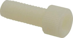 Made in USA - 3/8-16 UNC Hex Socket Drive, Socket Cap Screw - Grade 6/6 Nylon, Uncoated, Fully Threaded, 1" Length Under Head - Americas Industrial Supply