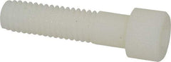 Made in USA - 3/8-16 UNC Hex Socket Drive, Socket Cap Screw - Grade 6/6 Nylon, Uncoated, Partially Threaded, 1-1/2" Length Under Head - Americas Industrial Supply