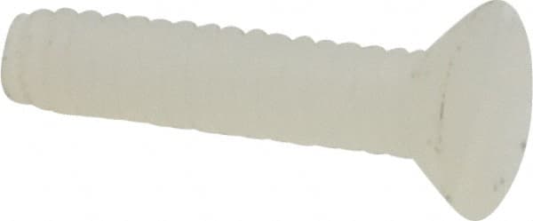 Made in USA - #4-40 UNC, 1/2" OAL Slotted Drive Machine Screw - Flat Head, Grade 6/6 Nylon, Uncoated, Without Washer - Americas Industrial Supply