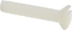Made in USA - #4-40 UNC, 5/8" OAL Slotted Drive Machine Screw - Flat Head, Grade 6/6 Nylon, Uncoated, Without Washer - Americas Industrial Supply