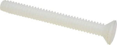 Made in USA - #4-40 UNC, 1" OAL Slotted Drive Machine Screw - Flat Head, Grade 6/6 Nylon, Uncoated, Without Washer - Americas Industrial Supply