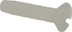 Made in USA - #6-32 UNC, 5/8" OAL Slotted Drive Machine Screw - Flat Head, Grade 6/6 Nylon, Uncoated, Without Washer - Americas Industrial Supply