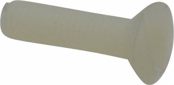 Made in USA - #10-32 UNF, 3/4" OAL Slotted Drive Machine Screw - Flat Head, Grade 6/6 Nylon, Uncoated, Without Washer - Americas Industrial Supply