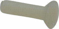 Made in USA - #10-32 UNF, 3/4" OAL Slotted Drive Machine Screw - Flat Head, Grade 6/6 Nylon, Uncoated, Without Washer - Americas Industrial Supply