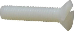 Made in USA - #10-32 UNF, 7/8" OAL Slotted Drive Machine Screw - Flat Head, Grade 6/6 Nylon, Uncoated, Without Washer - Americas Industrial Supply