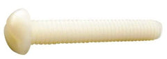 Made in USA - #10-32 UNF, 1-1/2" Length Under Head Slotted Drive Machine Screw - Round Head, Grade 6/6 Nylon, Uncoated, Without Washer - Americas Industrial Supply
