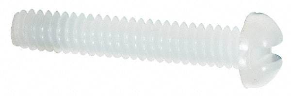 Made in USA - #2-56 UNC, 1/2" Length Under Head Slotted Drive Machine Screw - Round Head, Grade 6/6 Nylon, Uncoated, Without Washer - Americas Industrial Supply
