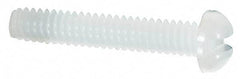 Made in USA - #2-56 UNC, 1/2" Length Under Head Slotted Drive Machine Screw - Round Head, Grade 6/6 Nylon, Uncoated, Without Washer - Americas Industrial Supply
