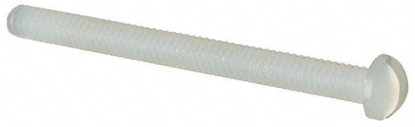 Made in USA - #2-56 UNC, 1" Length Under Head Slotted Drive Machine Screw - Round Head, Grade 6/6 Nylon, Uncoated, Without Washer - Americas Industrial Supply