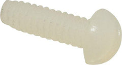 Made in USA - #4-40 UNC, 3/8" Length Under Head Slotted Drive Machine Screw - Round Head, Grade 6/6 Nylon, Uncoated, Without Washer - Americas Industrial Supply
