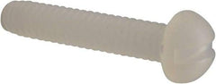 Made in USA - #4-40 UNC, 5/8" Length Under Head Slotted Drive Machine Screw - Round Head, Grade 6/6 Nylon, Uncoated, Without Washer - Americas Industrial Supply