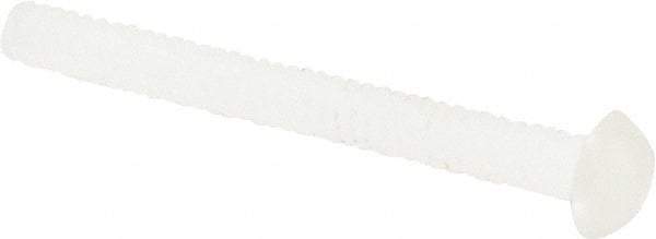 Made in USA - #4-40 UNC, 1" Length Under Head Slotted Drive Machine Screw - Round Head, Grade 6/6 Nylon, Uncoated, Without Washer - Americas Industrial Supply