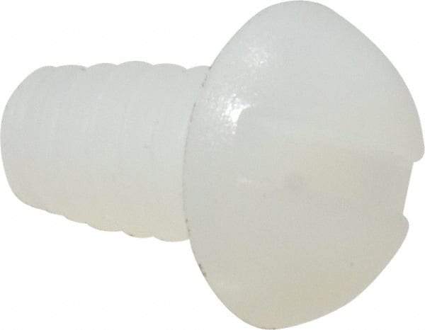 Made in USA - #6-32 UNC, 1/4" Length Under Head Slotted Drive Machine Screw - Round Head, Grade 6/6 Nylon, Uncoated, Without Washer - Americas Industrial Supply