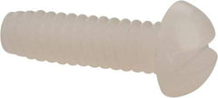 Made in USA - #6-32 UNC, 1/2" Length Under Head Slotted Drive Machine Screw - Round Head, Grade 6/6 Nylon, Uncoated, Without Washer - Americas Industrial Supply