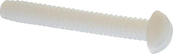 Made in USA - #6-32 UNC, 1" Length Under Head Slotted Drive Machine Screw - Round Head, Grade 6/6 Nylon, Uncoated, Without Washer - Americas Industrial Supply