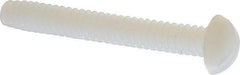 Made in USA - #6-32 UNC, 1" Length Under Head Slotted Drive Machine Screw - Round Head, Grade 6/6 Nylon, Uncoated, Without Washer - Americas Industrial Supply