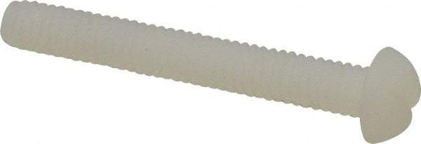 Made in USA - #8-32 UNC, 1-1/4" Length Under Head Slotted Drive Machine Screw - Round Head, Grade 6/6 Nylon, Uncoated, Without Washer - Americas Industrial Supply