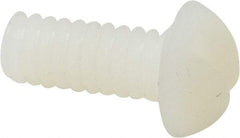 Made in USA - #10-24 UNC, 1/2" Length Under Head Slotted Drive Machine Screw - Round Head, Grade 6/6 Nylon, Uncoated, Without Washer - Americas Industrial Supply