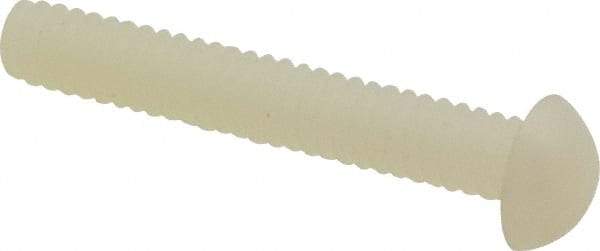 Made in USA - #10-24 UNC, 1-1/4" Length Under Head Slotted Drive Machine Screw - Round Head, Grade 6/6 Nylon, Uncoated, Without Washer - Americas Industrial Supply