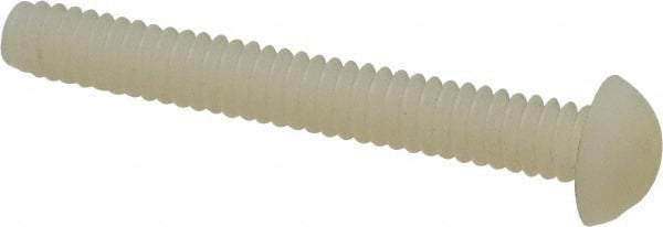 Made in USA - #10-24 UNC, 1-1/2" Length Under Head Slotted Drive Machine Screw - Round Head, Grade 6/6 Nylon, Uncoated, Without Washer - Americas Industrial Supply