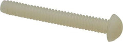 Made in USA - #10-24 UNC, 1-1/2" Length Under Head Slotted Drive Machine Screw - Round Head, Grade 6/6 Nylon, Uncoated, Without Washer - Americas Industrial Supply