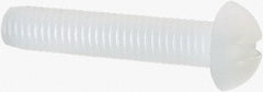 Made in USA - #10-32 UNF, 1" Length Under Head Slotted Drive Machine Screw - Round Head, Grade 6/6 Nylon, Uncoated, Without Washer - Americas Industrial Supply