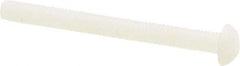 Made in USA - #10-32 UNF, 2" Length Under Head Slotted Drive Machine Screw - Round Head, Grade 6/6 Nylon, Uncoated, Without Washer - Americas Industrial Supply