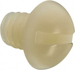 Made in USA - 1/4-20 UNC, 5/16" Length Under Head Slotted Drive Machine Screw - Round Head, Grade 6/6 Nylon, Uncoated, Without Washer - Americas Industrial Supply