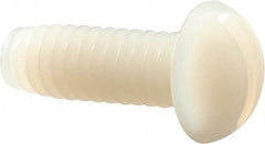 Made in USA - 1/4-20 UNC, 3/4" Length Under Head Slotted Drive Machine Screw - Round Head, Grade 6/6 Nylon, Uncoated, Without Washer - Americas Industrial Supply