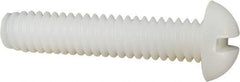 Made in USA - 1/4-20 UNC, 1-1/4" Length Under Head Slotted Drive Machine Screw - Round Head, Grade 6/6 Nylon, Uncoated, Without Washer - Americas Industrial Supply