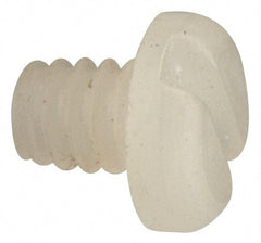 Made in USA - #2-56 UNC, 3/32" Length Under Head Slotted Drive Machine Screw - Pan Head, Grade 6/6 Nylon, Uncoated, Without Washer - Americas Industrial Supply