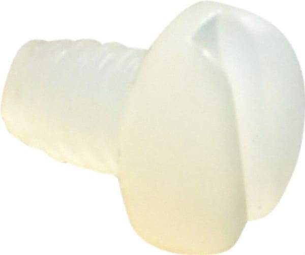 Made in USA - #2-56 UNC, 1/8" Length Under Head Slotted Drive Machine Screw - Pan Head, Grade 6/6 Nylon, Uncoated, Without Washer - Americas Industrial Supply