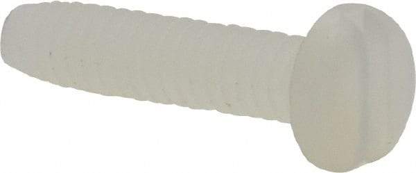 Made in USA - #2-56 UNC, 3/8" Length Under Head Slotted Drive Machine Screw - Pan Head, Grade 6/6 Nylon, Uncoated, Without Washer - Americas Industrial Supply