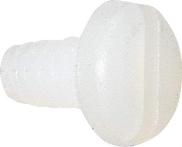 Made in USA - #4-40 UNC, 3/16" Length Under Head Slotted Drive Machine Screw - Pan Head, Grade 6/6 Nylon, Uncoated, Without Washer - Americas Industrial Supply