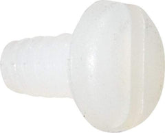 Made in USA - #4-40 UNC, 3/16" Length Under Head Slotted Drive Machine Screw - Pan Head, Grade 6/6 Nylon, Uncoated, Without Washer - Americas Industrial Supply