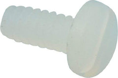 Made in USA - #4-40 UNC, 1/4" Length Under Head Slotted Drive Machine Screw - Pan Head, Grade 6/6 Nylon, Uncoated, Without Washer - Americas Industrial Supply
