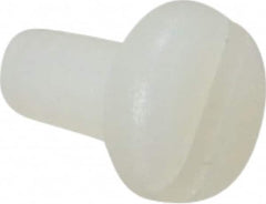 Made in USA - #6-32 UNC, 1/4" Length Under Head Slotted Drive Machine Screw - Pan Head, Grade 6/6 Nylon, Uncoated, Without Washer - Americas Industrial Supply