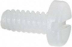 Made in USA - #6-32 UNC, 5/16" Length Under Head Slotted Drive Machine Screw - Pan Head, Grade 6/6 Nylon, Uncoated, Without Washer - Americas Industrial Supply