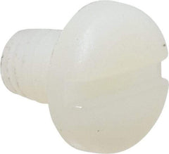 Made in USA - #10-32 UNF, 1/4" Length Under Head Slotted Drive Machine Screw - Pan Head, Grade 6/6 Nylon, Uncoated, Without Washer - Americas Industrial Supply