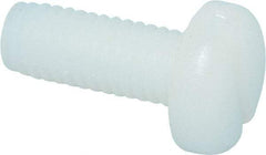 Made in USA - #10-32 UNF, 1/2" Length Under Head Slotted Drive Machine Screw - Pan Head, Grade 6/6 Nylon, Uncoated, Without Washer - Americas Industrial Supply