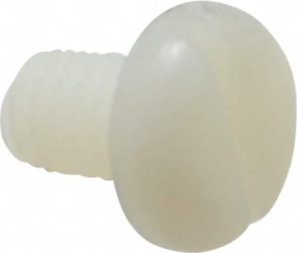 Made in USA - 1/4-20 UNC, 3/8" Length Under Head Slotted Drive Machine Screw - Pan Head, Grade 6/6 Nylon, Uncoated, Without Washer - Americas Industrial Supply