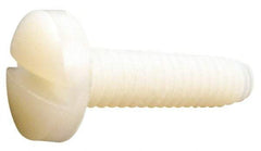 Made in USA - #10-32 UNF, 1/4" Length Under Head Slotted Drive Machine Screw - Binding Head, Grade 6/6 Nylon, Uncoated, Without Washer - Americas Industrial Supply