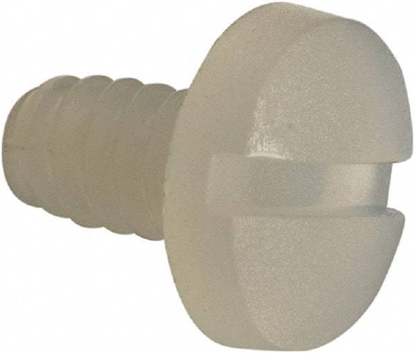 Made in USA - #4-40 UNC, 3/16" Length Under Head Slotted Drive Machine Screw - Binding Head, Grade 6/6 Nylon, Uncoated, Without Washer - Americas Industrial Supply