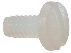 Made in USA - #4-40 UNC, 1/4" Length Under Head Slotted Drive Machine Screw - Binding Head, Grade 6/6 Nylon, Uncoated, Without Washer - Americas Industrial Supply