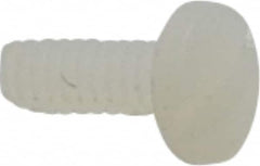 Made in USA - #4-40 UNC, 5/16" Length Under Head Slotted Drive Machine Screw - Binding Head, Grade 6/6 Nylon, Uncoated, Without Washer - Americas Industrial Supply