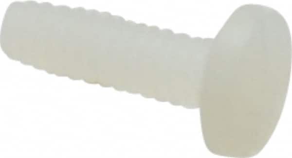 Made in USA - #4-40 UNC, 3/8" Length Under Head Slotted Drive Machine Screw - Binding Head, Grade 6/6 Nylon, Uncoated, Without Washer - Americas Industrial Supply