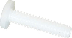 Made in USA - #4-40 UNC, 1/2" Length Under Head Slotted Drive Machine Screw - Binding Head, Grade 6/6 Nylon, Uncoated, Without Washer - Americas Industrial Supply